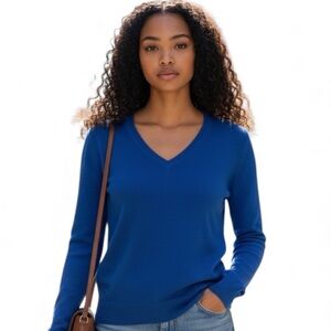 New York & Company Royal Blue V-Neck Sweater